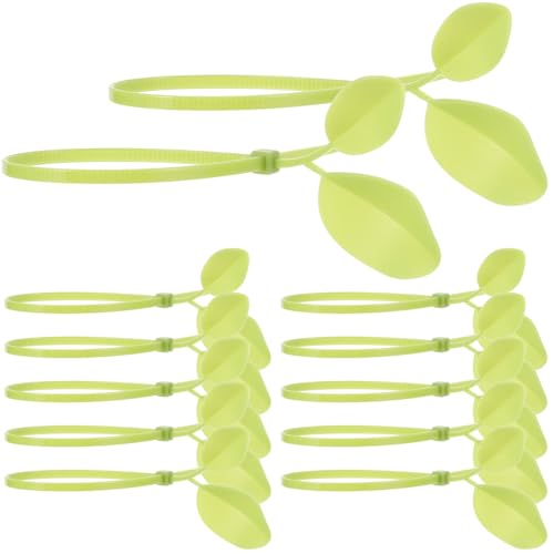 Colliers autobloquants flexibles 15 cm couleur feuille avec clips de fixation nylon