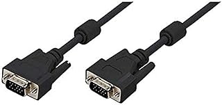 Logilink CV0017 Double Shielded 15-Pin Male to Male VGA Monitor Cable, 15 Meter Length, Black, 15 Meter Length