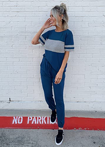 PRETTYGARDEN Women's Two Piece Sets 2025 Summer Spring Jogger Pants Travel Vacation Lounge Outfits Airplane Matching Clothes