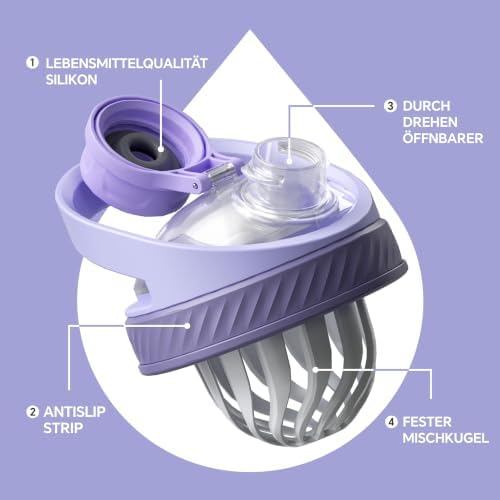 Ideus 24oz Stainless Steel Insulated Leakproof Shaker Bottle, Light Purple — 사진 2
