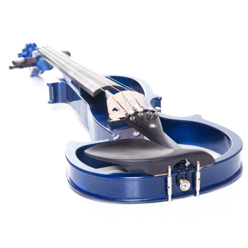 Cecilio 4/4 Cevn-2Bl Solid Wood Blue Metallic Electric/Silent Violin With Ebony Fittings In Style 2 (Full Size) #TOP3