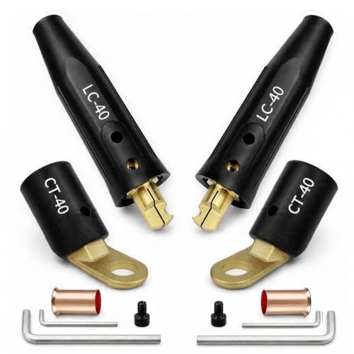 Image of 2 PCS CT-40FA Welding Terminals & 2 PCS LC-40 Welding Cable Connectors | Welding Leads Quick Connector and Terminal for Welding Machine Accessories, 1 /0 and 2 /0(50-70mm) Cable Size Capacity