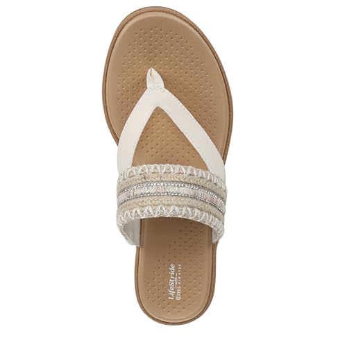 LifeStride Women's Birdie Flip-Flop Natural Tan/White Multi 6.5 M by LifeStride - Used condition - Image 5