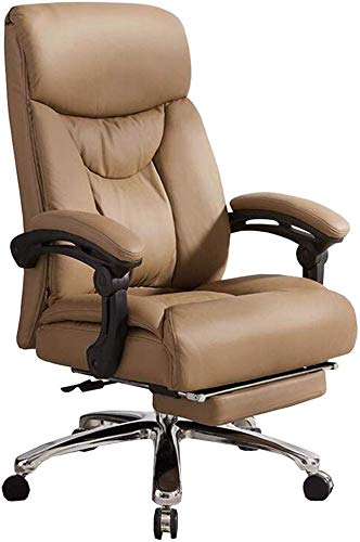 Preisvergleich Produktbild KaiKai Computer Stuhl Ergonomischer Bürodrehstuhl Höhenverstellbare Lordosenstütze Kippfunktion Teleskop Fußraste (Farbe: braun)