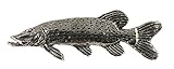 Northern Pike Pin, Pewter, F063, 2.5 Inches, 100% Handmade in the USA, Fishing, Realistic, Metal, Lapel, Hat, Brooch, Gift, Jewlery, Over 3100 Unique Designs