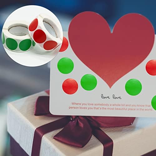2000 Pcs Color Coding Labels, 25mm Coding Dot Sticker Labels, Round Circle Sticker Labels Rolls Writable Surface for Paper Scrapbook Calendar Planner Organization Decorations (4 Rolls, Red and Green)