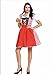 DJF Women Oktoberfest Dirndl Costume Plaid German Beer Festival Cosplay Bavarian Dress Halloween Fancy Dress (S, Red), BB8-9-37