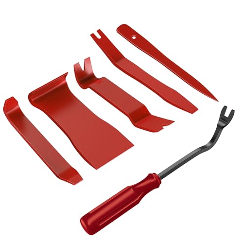 GOOACC 6PCS Auto Trim Removal Tool Kit No-Scratch Pry Tool Kit for Car Audio Dash Door Panel Window Molding Fastener Remover Tool Kit-Red by GOOACC - Used condition - US$5.58