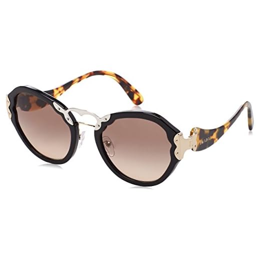 Prada Damer PR09TS 2AU6S1 solglasögon, Schwarz (Black/Browngradientgrey), 54