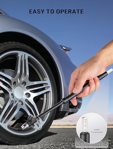 LUMITECO 12'' Dual Head Tire Pressure Gauge, Heavy Duty Truck Tire Gauge Range 10-150PSI 1-10Bar for Tire Pressure Checker, Straight-On Tire Air Gauge Extended Tube for Semi Truck, RV, Car, Motorcycle
