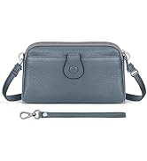 HUA ANGEL Leather Small Crossbody Bag for Women Cellphone Wallet Purse with Adjustable Strap Mult...