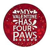 divertente targa in metallo con scritta outdoor my valentine has four paw home, decorazione per la casa, in alluminio, per bar, pub, club, san valentino, romantica, citazione d'amore, poster
