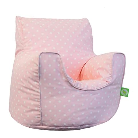 Cotton Pink Spots Polka Dot Bean Bag Arm Chair Cover