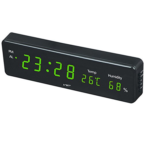 Reloj despertador digital con higrómetro y pantalla LCD de alta definición
