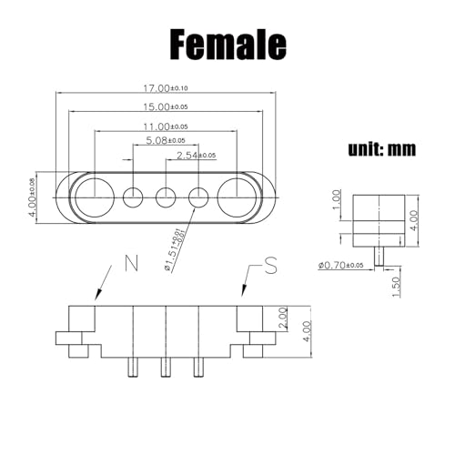 Image of 2 Pair Magnetic Pogo Pin Connector, 2 /3 /4 /5P 2A Pogopin Magnetic Connector Male+Female 2.54 /2.5 MM Through Holes Spring Loaded Connectors DC Power Socket DC Power Charge Probe Connector (3Pin), black