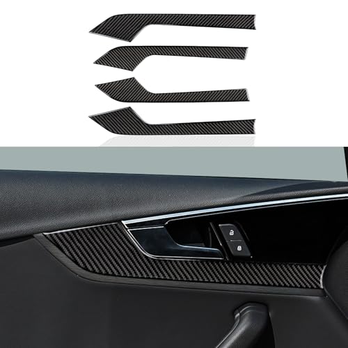 Garnitues de porte voiture fibre de carbone autocollants pour Audi A4 A5 S5