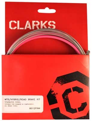 Cavo Freno Clarks Kit Anteriore+Posteriore Acciaio Inox Sport Strada/Montagna Rosa