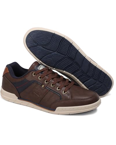 Image of ARRIGO BELLO Mens Casual Shoes Fashion Sneakers Breathable Comfort Classic Lace-Up Low Top Walking Shoes