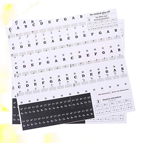 EXCEART 2 Pcs Piano de Teclado Transparente Grande Letra Tecla de Piano Órgão Eletrônico Stave Nota