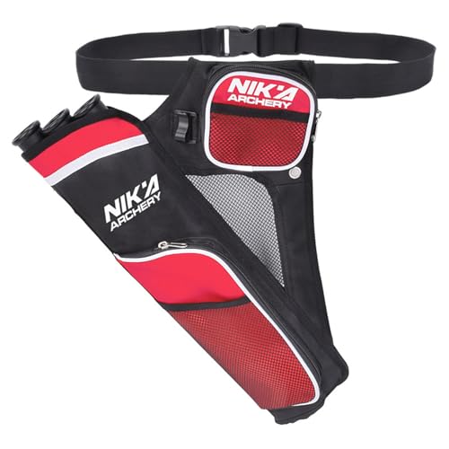 SHENG-RUI Archery Arrow Quiver Holder Left Hand,3-Tubes Hip Quiver Arrow Bag with Adjustable Belt for Youth & Adults Arrows Hunting Target Practicing