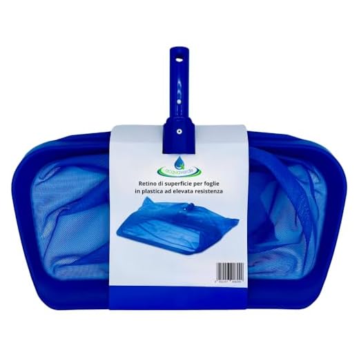 acquaverde | Retino a Sacco per Piscina, Ideale per la Raccolta di Foglie, Insetti e Detriti dall'acqua di Piscine, in Plastica ad Elevata Resistenza, Design Idrodinamico, Blu - cm. 49x4x38.5