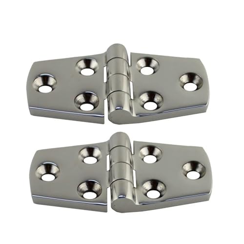 Charnière bateau inox 316 poli miroir 38x102mm moulée haute résistance