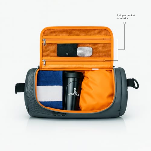 Image of MONKEY TROOPERS Pumppack Gym Duffle - Water-Resistant, Travel /Gym, Quick Access & Zippered Pockets, 30L Capacity (Grey)