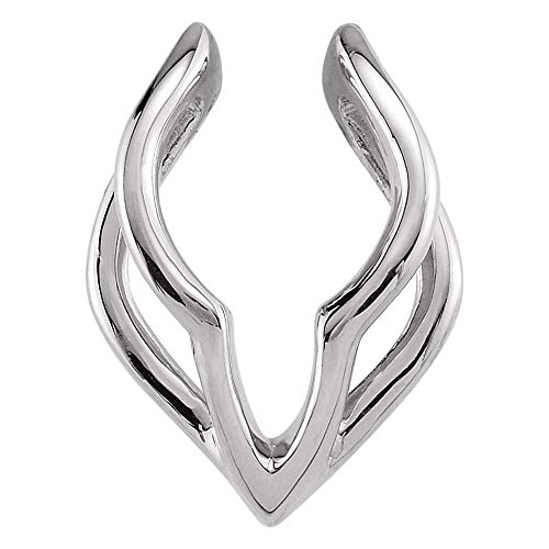 Sonia Jewels Solid 14k White Gold Charm Pendant Enhancer (22mm x 17mm)