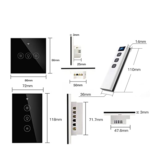 Interrupteur smart control WiFi variateur 2/3Way - 8