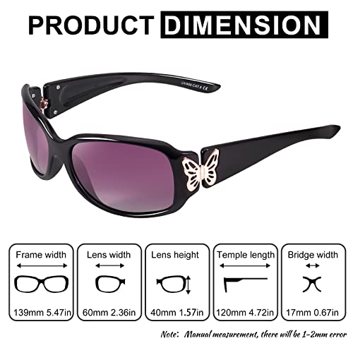 Fimilu Sunglasses For Women Polarized Uv400 Protection Wrap Around Glasses Trendy Butterfly Decor Fashion Accessories #TOP4