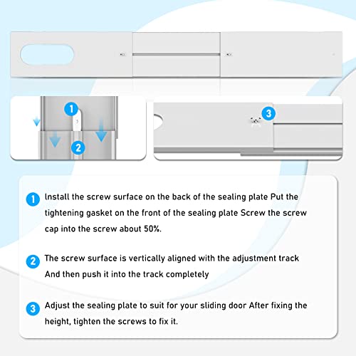 RUIZHI Fensterabdichtung für Mobile Klimageräte,Einstellbare Fenstergleit Kit Platte Klimaanlage Windschutz für tragbare Klimaanlage,Rollladen-Fensterblende Zubehör Klimageräte(13CM (5,1)