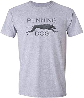 Running Dog T Shirt, Lurcher/Greyhound/Whippet premium soft cotton ethical tee, available in grey or sand