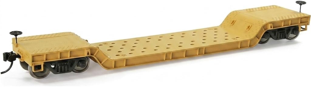 Scale Depressed Center Flat Car Yellow Model Railway Freight