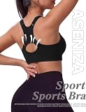 Aseniza Sportowy biustonosz damski, push-up, regulowany biustonosz sportowy z szerokimi ramiączkami, mocne trzymanie bez fiszbin, skrzyżowane plecy, wyściełany biustonosz fitness, bieganie, joga