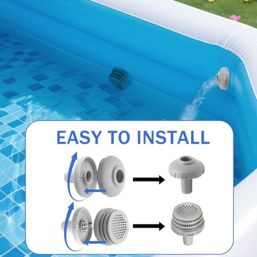 Miniatura 3 de Kit De Coladores Pequeños Para Piscinas, Conexión De Manguera De Boquilla De Piscina Con 4 Tapones De Pared Para Piscina, Tapón De Tapón De Agujero Compatible Con Intex Y Bestway