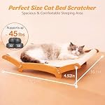 Extra-Larger Sisal cat scratchers for Indoor Cats, Cat Scratching Board for Indoor Cats Lounger & Sleep & Scratch, Natural Sisal Cat Scratch Pad, with Sturdy Solid Wood Frame, Beige - Image 2