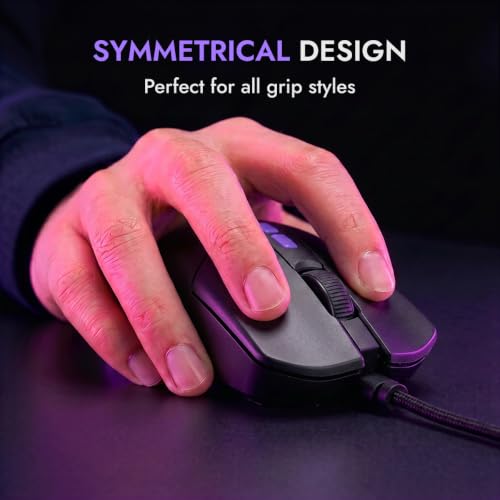 Image of Kreo Harpy Pro Wired Gaming Mouse, 60g Lightweight, Instant A926 Sensor, 16000 DPI, 1000Hz Polling, RGB 13 Modes, 7 Programmable Buttons, 1.6m Braided USB Cable