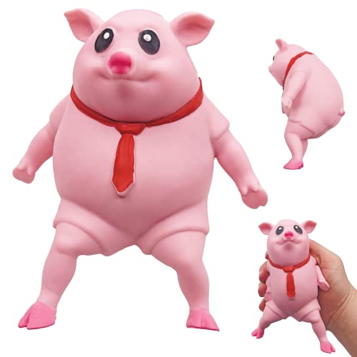 Awangluo Novelty Cute Squishy Toy Pink Pig Gifts For Kids Adults, Decompress And Stress Stretch Animal Anxiety Relief Autism Disorders, Funny Pig Man Sensory Stress Toy For Girl Boy #TOP5