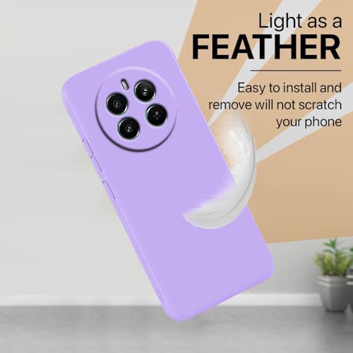 Image of Back Cover | Full Camera Protection | Premium Liquid Silicon Case | Flexible Bumper Case for Realme 12 Plus 5G / P1 5G / Narzo 70 5G / 70 Pro 5G (Purple)
