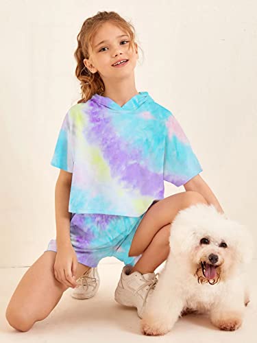 Girls Tie Dye Clothes Outfits Tracksuits Jogger Set Sweatsuits Activewear Crop Tops Hoodies Shorts Sets Size 7 8 #TOP1