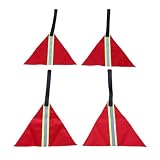 SIXRUN Reflektierende Sicherheitsflaggen, Anhänger-Warnflagge aus Oxford-Stoff, 30,5 X 25,4 Cm, Rote Abschleppmarkierung mit Gurtband, Wasserdichtes Material, für LKWs, Fahrräder, Kajaks, Kanus, Boote