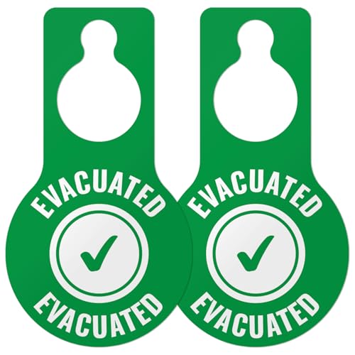Evacuated with Check Mark Hanging Door Tag,