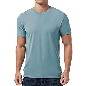 QUALFORT Men’s Black Undershirt Cotton T-Shirt Crewneck Lightweight Slim Fit Sport Tees Small