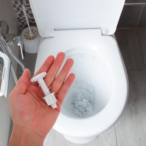 Tofficu Lot De 2 Vis De Siège De Toilette En Plastique Blanc Kit De Remplacement Pour Fixer Lunette Wc Universel Boulons Et Écrous Pour Charnières Et Couvercles Installation Rapide – vue 2