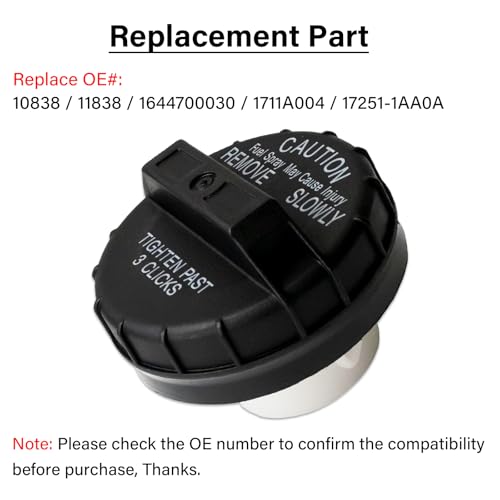 Image of Gas Cap, Fuel Tank Cap Fit for Nissan Frontier 2001-2011 Sentra 2000-2011 Altima Armada Xterra Maxima Pathfinder 370Z Quest Versa Titan, Replaces 10838 11838