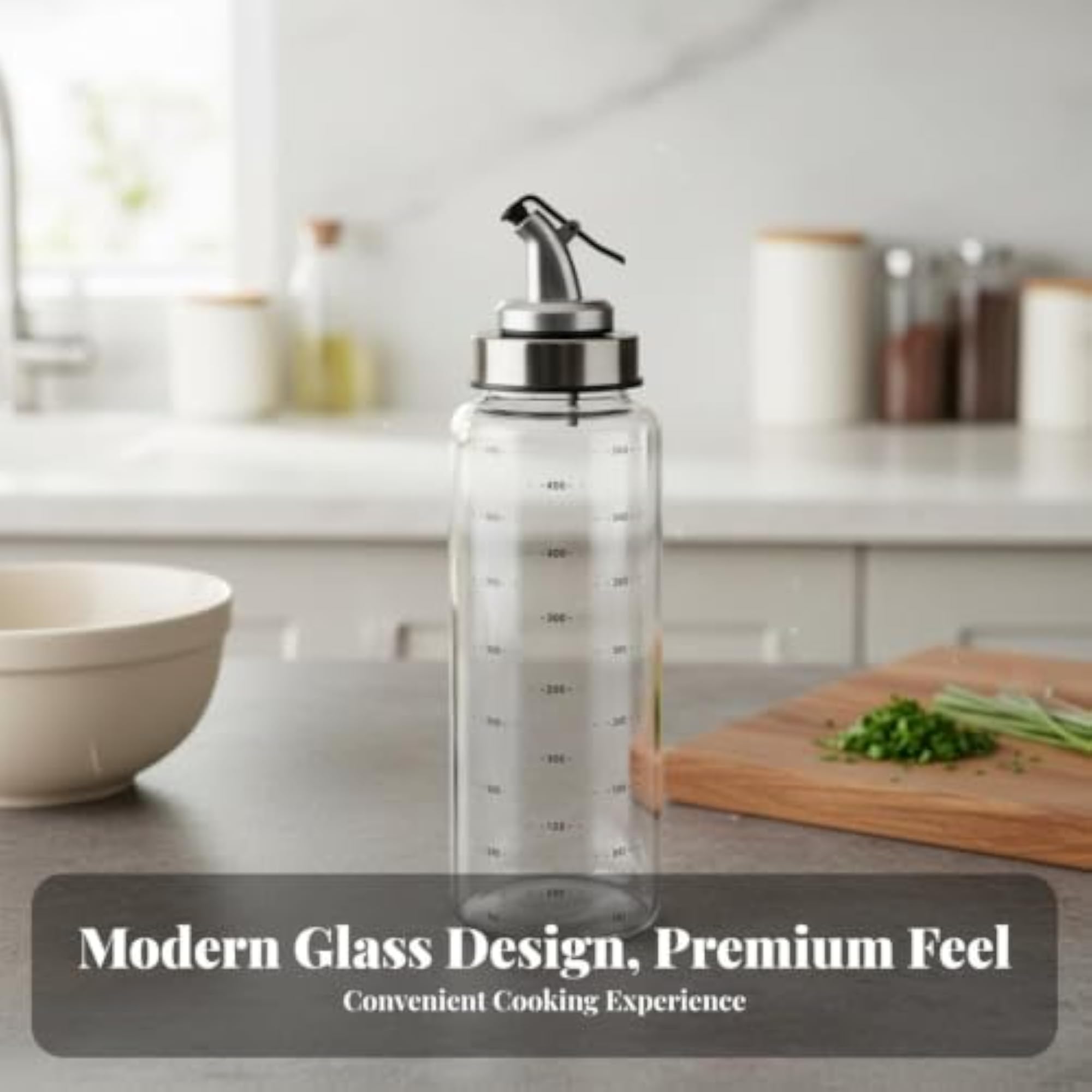 Leak-Proof Glass Oil Bottle for Easy Cleaning