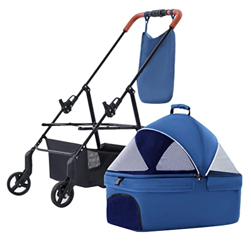 Poussette pour animaux de compagnie avec sac de poche amovible