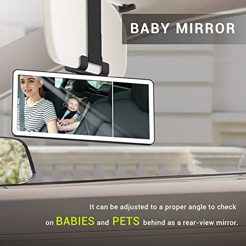 Sodaride Car Sun Visor Vanity Mirror With Dimmable Led Light, Big Makeup Mirror Rechargeable 360° Adjustable Angle Rearview Mirror For Car Truck Suv, Rectangular, Black #TOP3