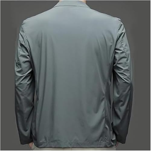 موتيم جاكيت بدلة عمل كاجوال محبوك للرجال بقصة ضيقة وزرين خفيف الوزن غير مبطن باكمام طويلة (الامارات العربية المتحدة/السعودية، الفا، XL، XXL، عادي، عادي، اسود)