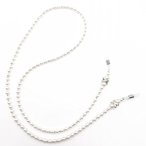 Lady Seven Fashion White Small Pearl Beaded Eyeglass Chain Holder For Women #TOP5